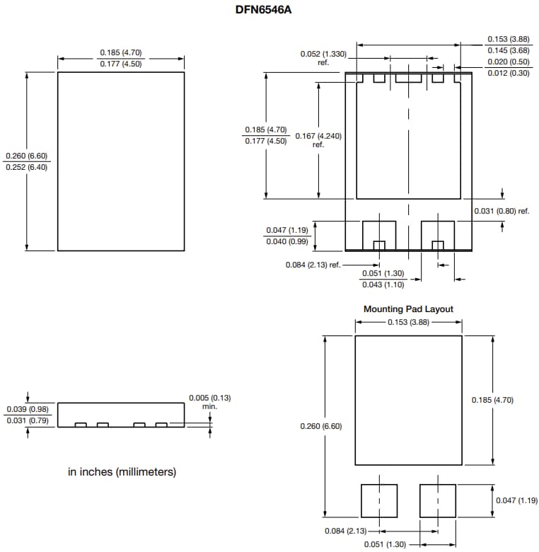Mechanical Drawing - Vishay Semiconductors 3KDFN12CA thru 3KDFN100CA TVS Diodes